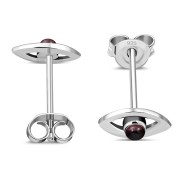 Garnet Evil Eye Sterling Silver Stud Earrings, e331st